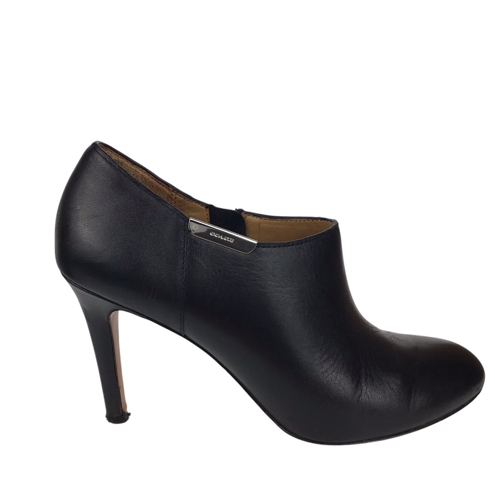 Coach Black Leather Seneca Ankle Boots